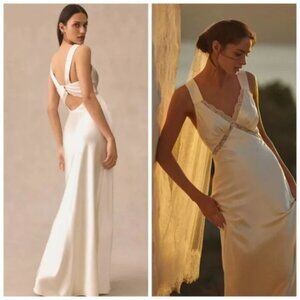 NWT Reformation Chania Ivory Silk Wedding Dress Size L